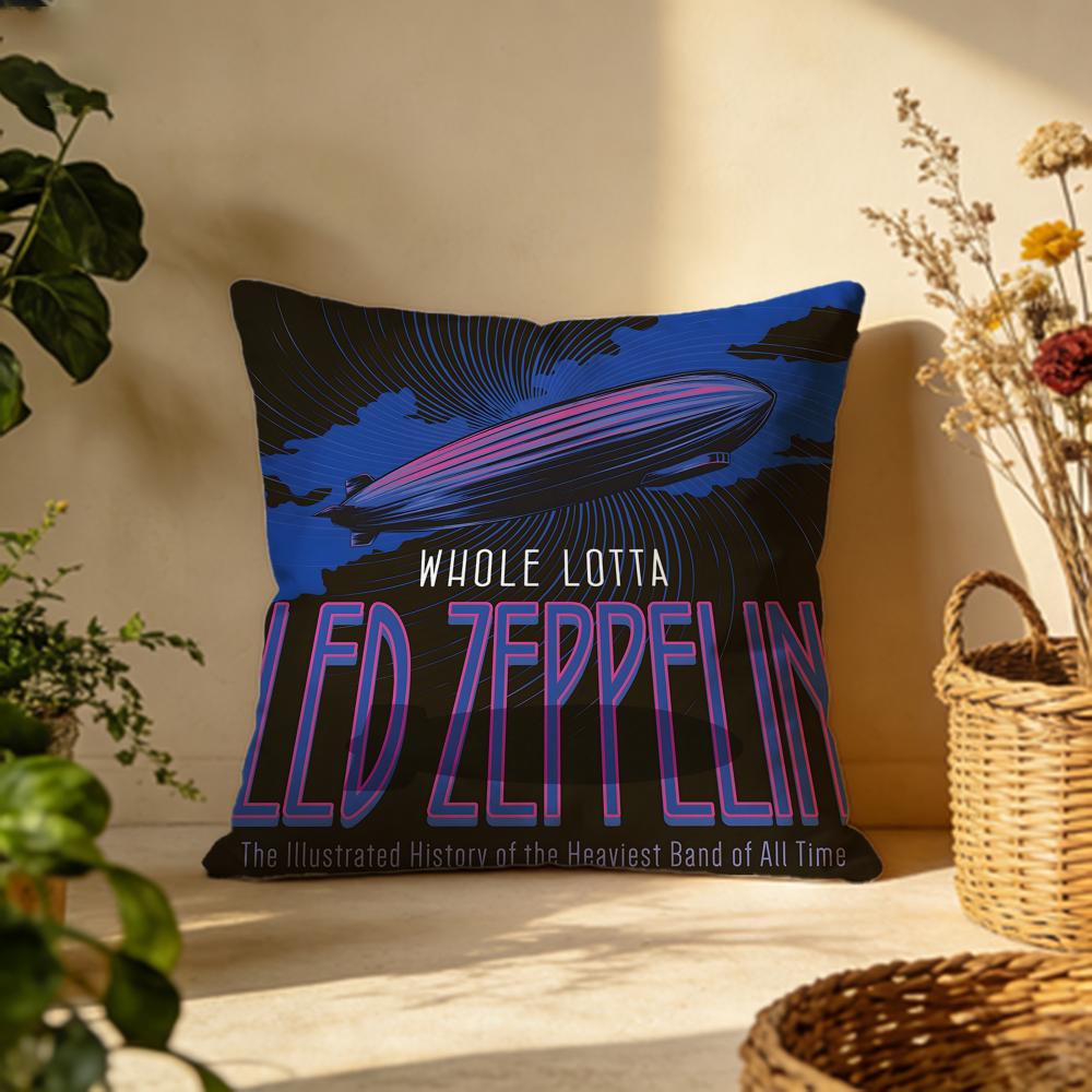 Trendy LLed Zeppelinew Cushion Cover Versatile DoubleSided Pillow Case Fit for Sofa Bed Car  Daily Decor