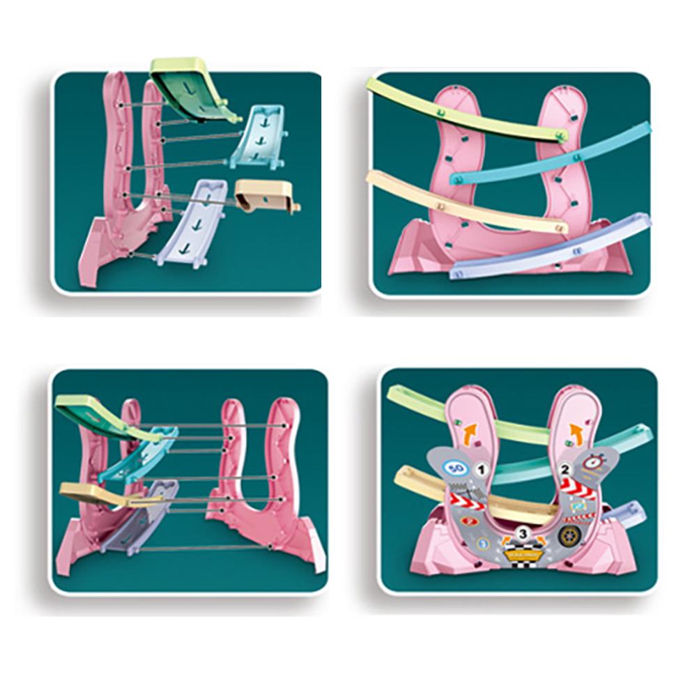 Gleitautos Rampenrennwagen Rennstreckenauto 4 Ebenen Zickzack-Rampe Autorennen Spielzeugfahrzeuge für Kleinkinder Bildung Lerngeschenk