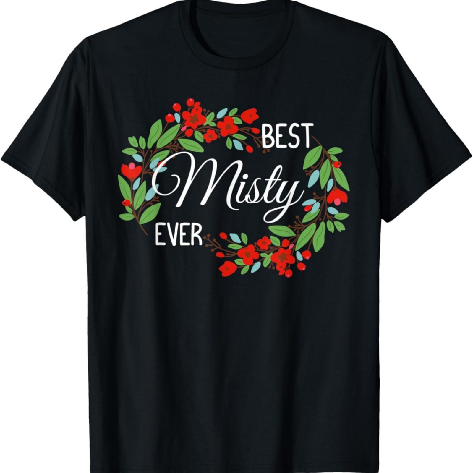 Misty Personalized Name Floral Wreath Flower T-Shirt XXXXXL разноцветный