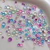 Mermaid Bubble Beads Half Round Flat Bottom Aurora Shiny Candy Color Mixed Size Nail Art Decoration DIY Manicure Accessories