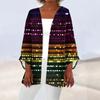 Women's Carnival Print Long Sleeve Knit Cardigan Button Jacket