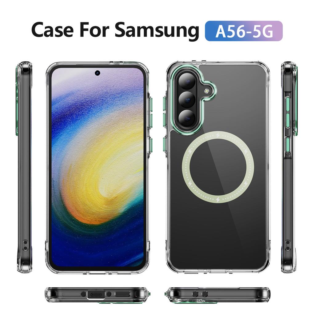 New Product for Samsung Phone Case, Korean Ins Style Transparent Phone Protective Case, Magnetic Suction Phone Case, Hard Shell