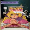 Lady Lovely Locks Pattern Bedding uilt Set uilt Cover Pillowcase Home Decoration Birthday Gift (1 * duvet cover + 2 * pillowcase without core)64