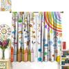 Alphabets Abc Curtains Kids Education Learning Rainbow Crayons Alphabet Colors Animals Numbers Galaxies Window Treatments Curtain Polyester