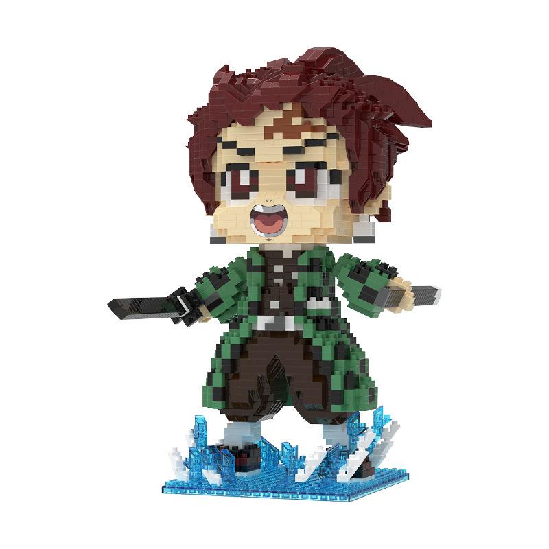 Demon Slayer Anime Blocks Kamado Tanjirou Nezuko Agatsuma Zenitsu Rengoku Kyoujurou Figures Model Knife Blocks Toys