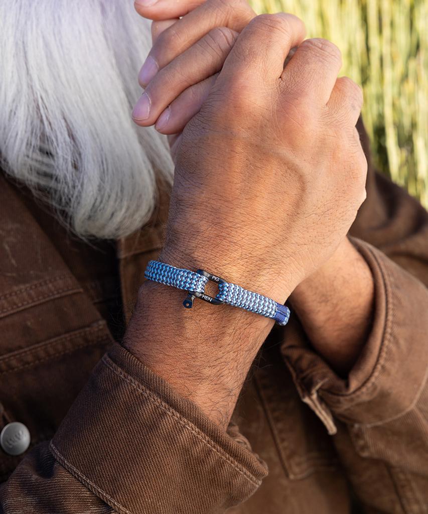 Pig&Hen Vicious Big Bracelet - Steel Blue X Slate Gray X Black