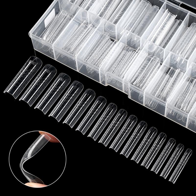 Quick Curing Nail Extension Kit Paper Tab Free Mold ABS Material Lightweight Design Natural Shape DIY Manicure Tools for Daily Use