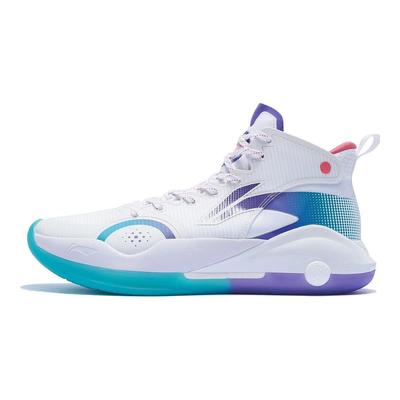 Li Ning Yu Shuai 15 tlmiace nárazy protišmykové odolné vysoké basketbalové topánky Pánske tenisky Biela Modrá ABAR043-51