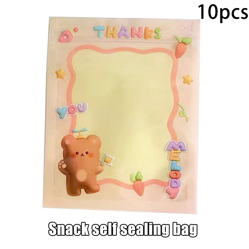 

10Pcs Cute Cartoon Jewelry Ziplock Bag Biscuit Bag Daily Small Items Storage Bag