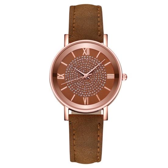 

Quartz Watch Elegant Leather Strap Watch High Accuracy Analog Wristwatch for Women Comfortable Fit Wristwatch for Daily Casual Formal Wear коричневый