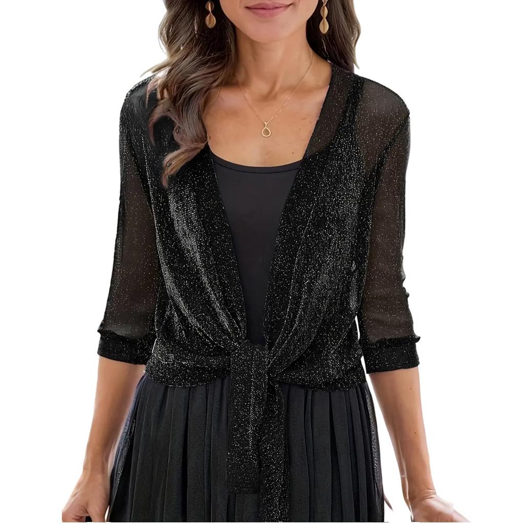 Damen Cardigan 3/4 Ärmel Leichte Jacke