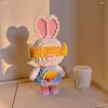33CM DIY Mini Colorful Rabbit 3D Model with Light Building Block Assembly Toy Cute Small Particle Puzzle Ornaments Kids Gift