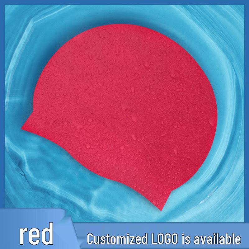 Adult & Children's Silicone Swim Cap - Unisex, Solid Color, Plus Size, Customizable with Logo