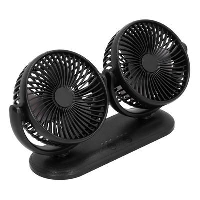 Car Auto Fan 360 Degree Adjustable 3‑Level Air Cooling Dual Head Silent USB Cooler DC201