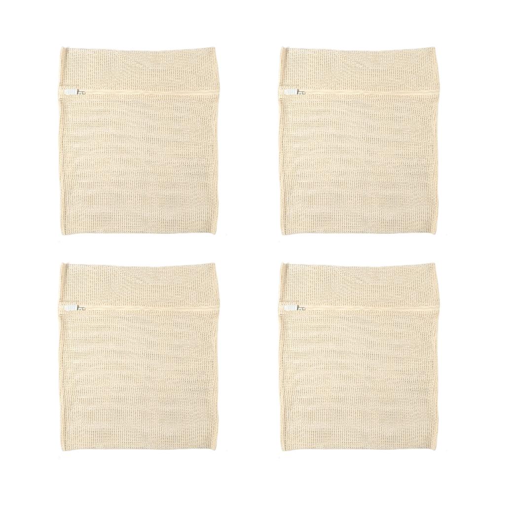 4PCS Thickened Cotton Garment Wash Bags Delicates Storage Solution Anti Deformation Washing Net with Sturdy Zippers