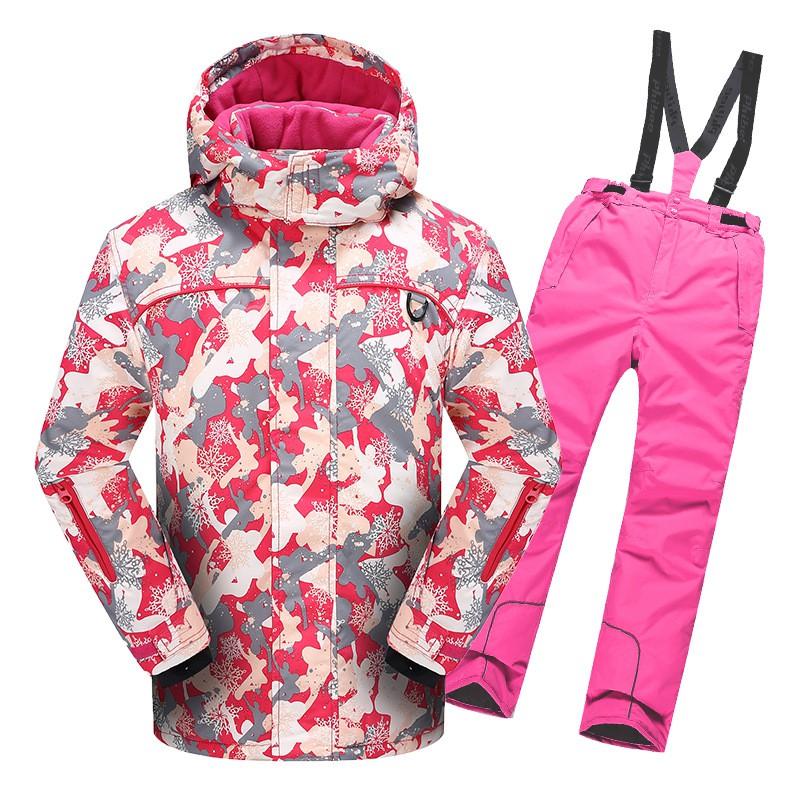 Kids Ski Suit Set Waterproof Warm Windproof Outdoor Snowsuit Boys Girls Toddler Winter Jacket Pants