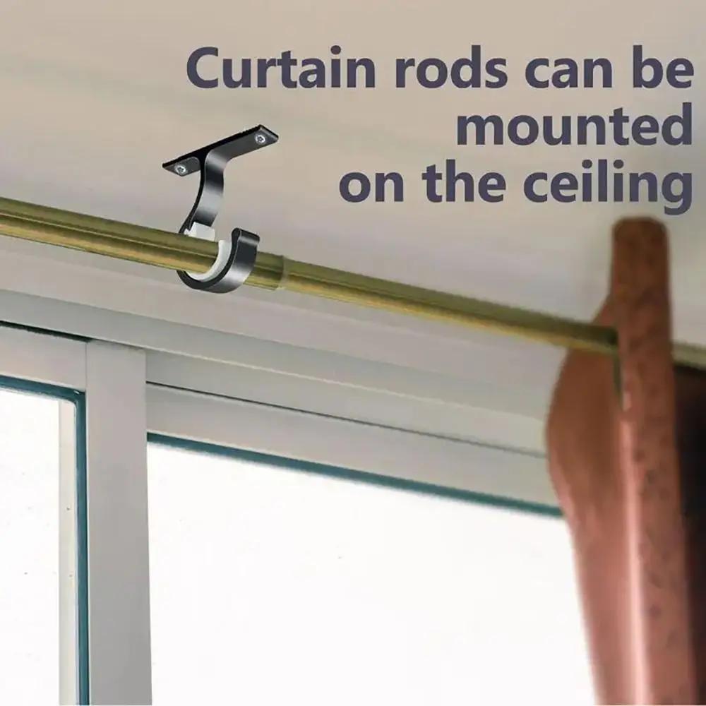 1 Pezzo Staffe Supporto Asta Tenda Soffitto Casa Gancio Installazione Asta Lega di Alluminio Montaggio a Parete Clip Fissaggio Traversa Spessa