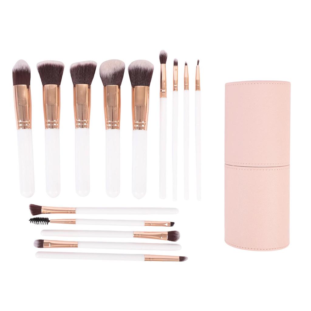 14-Piece Long-Handled Makeup Brush Set: Includes Blush, Eyeshadow, Powder, and Foundation Brushes