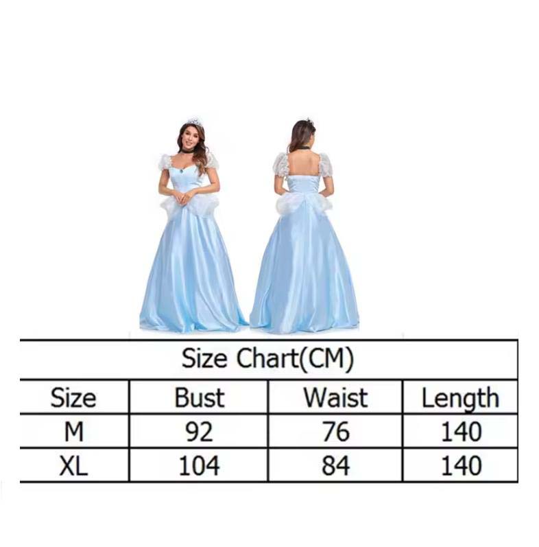 Women Cos Princess Cinderella Costume Fairy Tales Sexy Goddess Princess Cosplay Long Dress Hen Party Halloween Fancy Dress