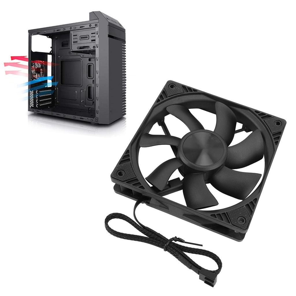 PC Case Fan 120mm PWM NaIntelligent Control MFDB Bring Case Cooling Fan with 4 Pin Extension Cable 12V