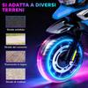 Moto Elettrica per Bambini con Rotelle, Specchietti e Poggiapiedi, in PP e Metallo, 85,5x44,5x56 cm, Blu