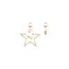 Asymmetrical Star-Shaped Pearl Earrings Women Earrings Gold E0954TRIRS-D301