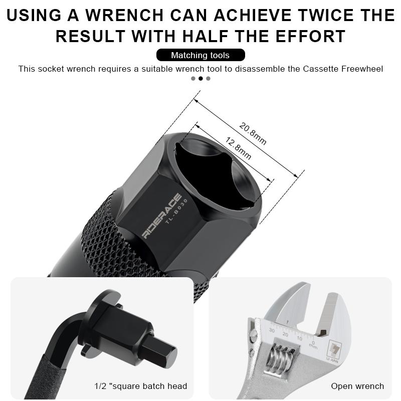 Bicycle Cassette Lockring Removal Tool 12 Teeth CR-V Steel Bike Cassette Flywheel Sprocket Remover Wrench Cycling Repair Tool