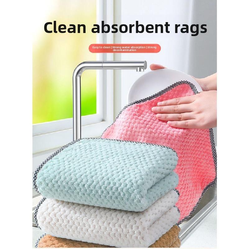 Kitchen Microfiber Dish Cloth With Water Absorption For Pots And Bowls