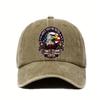 Adjustable Retro with American Flag  Eagle Print  Breathable Washable Hat Suitable for Casual Casual Attire Hand Washable