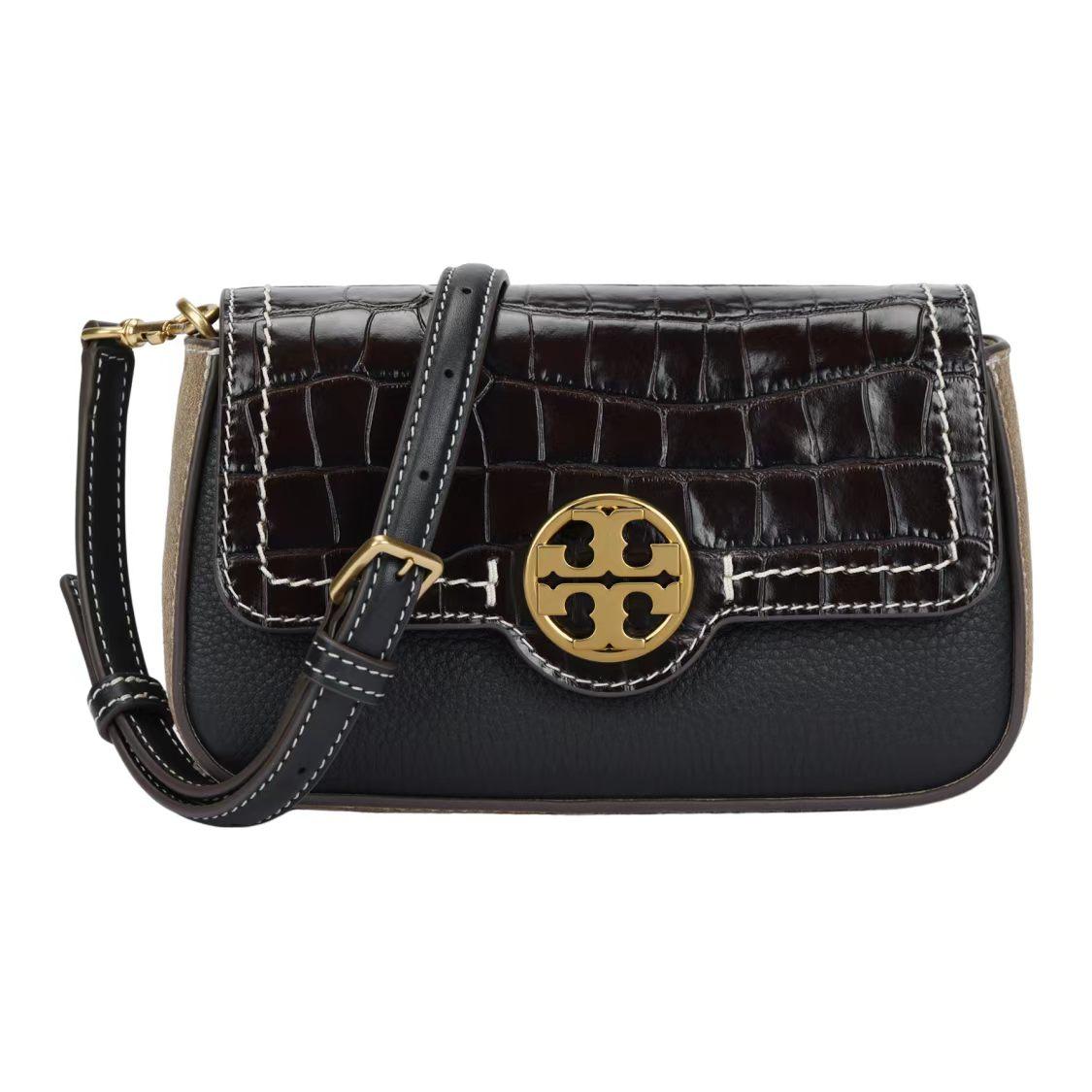

Tory Burch Metal Logo Leather Shoulder Tote Bag Women Handbags Navy-Blue 157276-910 Basic Set (Bag+Dust Bag)
