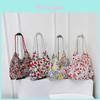 Floral Canvas Tote Bag Large Capacity Casual Shopper For Daily Use