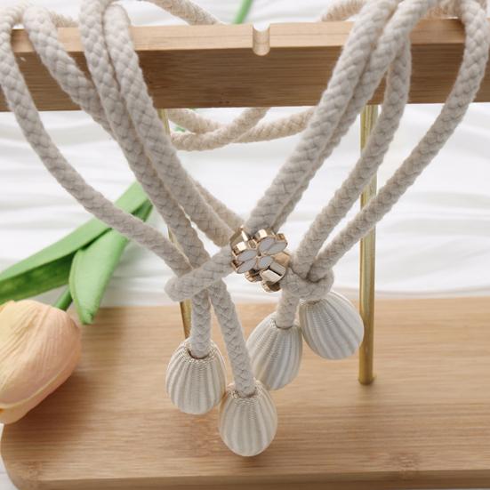 2Pcs Boho Style Curtain Straps Handmade Natural Cotton Linen Curtain Ties Curtain Rack Balcony Towel Holder