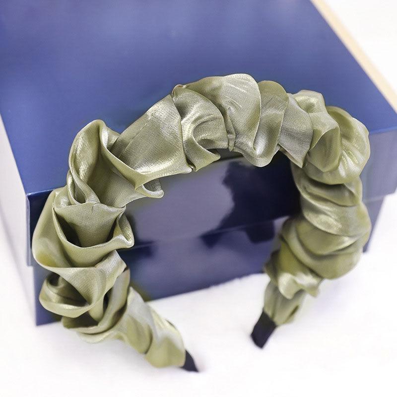 Fashion Women Hair Accessories Headdress Pleated Solid Color Headband Hairband
