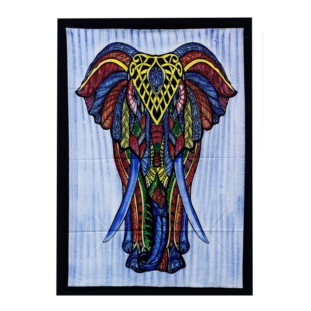 Elephant Wall Art, Handbrushed Cotton
