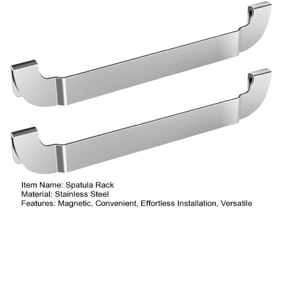 2Pcs Magnetic Griddle Spatula Holder Grill Barbecue Tool Rack Frying Pan Spatula Rack Stainless Steel Griddle Accessories