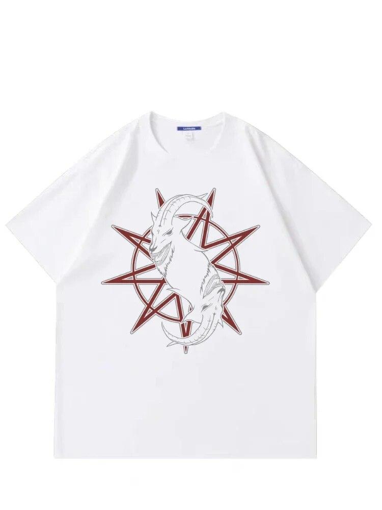 

Slipknots Pattern T-shirt Y2K vintage streetwear Loose casual heavy metal tops Unisex and Women T-shirts Women clothing 4XL