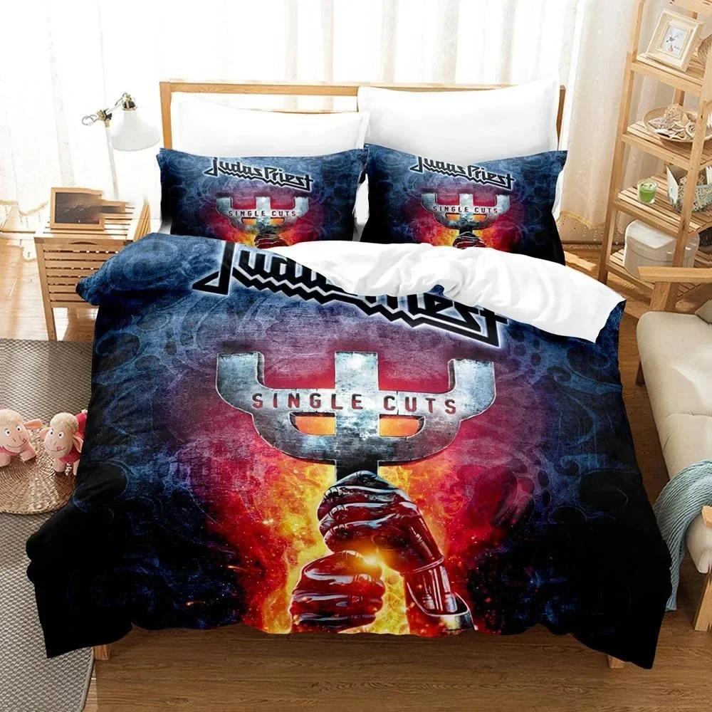3D Print Judas Priest Hip Hop Bplus Beding Set Bedrom Soft Modern Bedspreads Comefortable Soft Duvet Cover Comfortable Quilt Cover Pilowcase