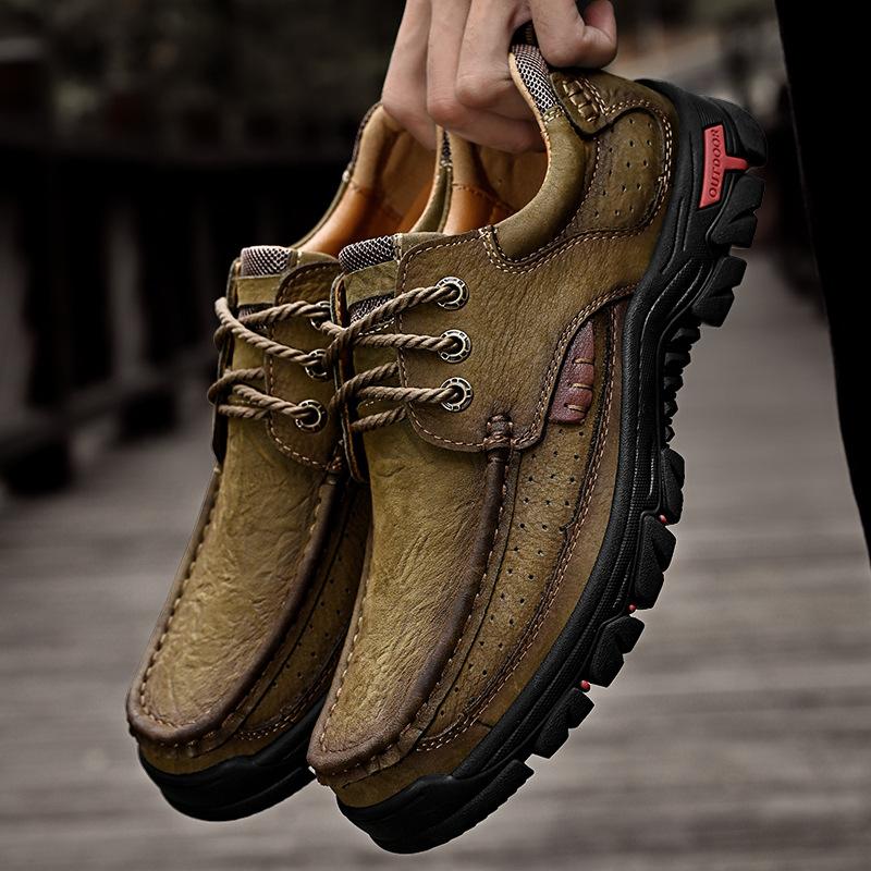 Fashion Genuine Leather Men Casual Shoes High Quality Men Sneakers Fashion Wear-resisting Leisure Shoes Outdoor Men Shoes Zapatos Hombre