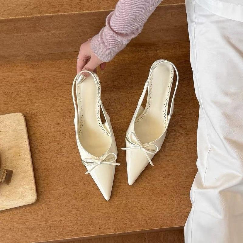 Designer Summer Slip On Pointed Toe Women Sandals Fashion Butterfly-knot Singbacks Pumps Ladies Party Dress Female Sandalias