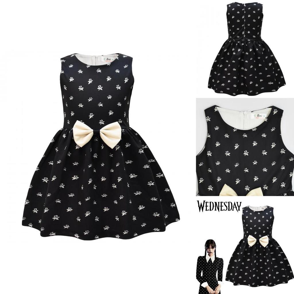 High Quality The Addams Family Wednesday Cosplay Costume For Kids