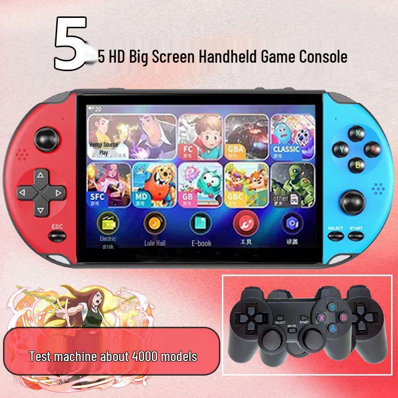 7-Inch HD Handheld Game Console with Joystick and Retro Arcade Games
