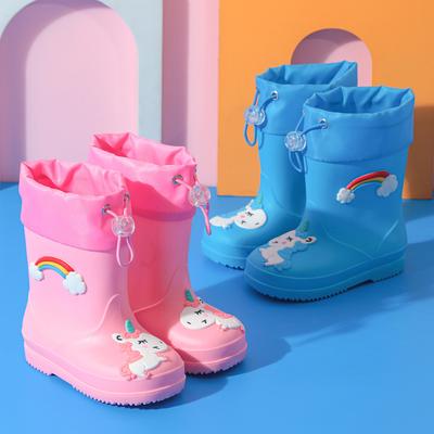 Botas de lluvia Kinder schuh Cartoon Gummi stiefel für kinder Niedliche Prinzessin Regen Schuhe Junge Wasser Schuhe Anti slip Infant stiefel
