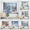 New Year Christmas Snowman Pattern Tapestry Living Room Sofa Home Decor Christmas Gift