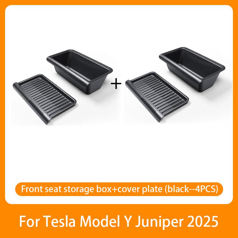 For Tesla Model Y Launch Juniper Under Seat Storage Box Drawer Tpe Hidden Storage Box Push Pull Car Organizer Accessories
