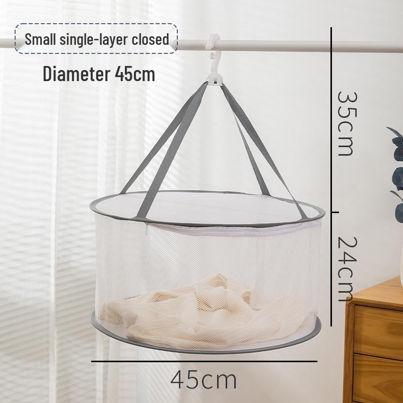 Three-Tier Windproof Folding Sweater Drying Rack Basket