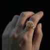 Exquisite Shell Finger Ring Surprise Open-and-close Ring Trendy Artificial Pearl Ring  Hipster