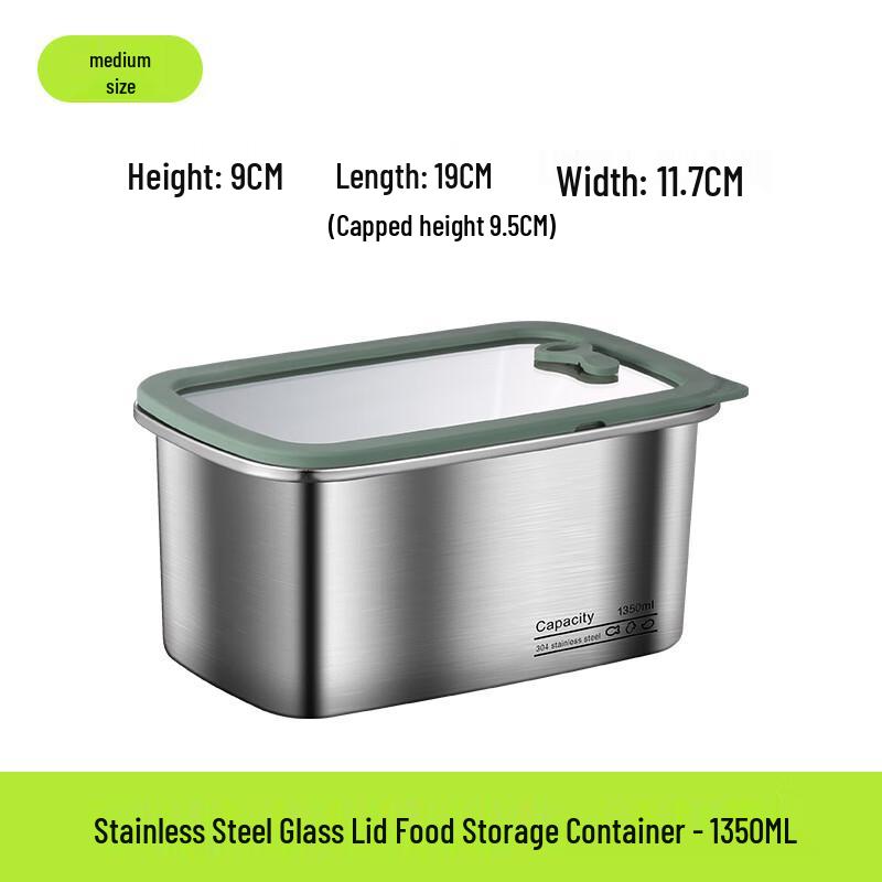 

Yuedis 304 Stainless Steel Rectangular Food Storage Container