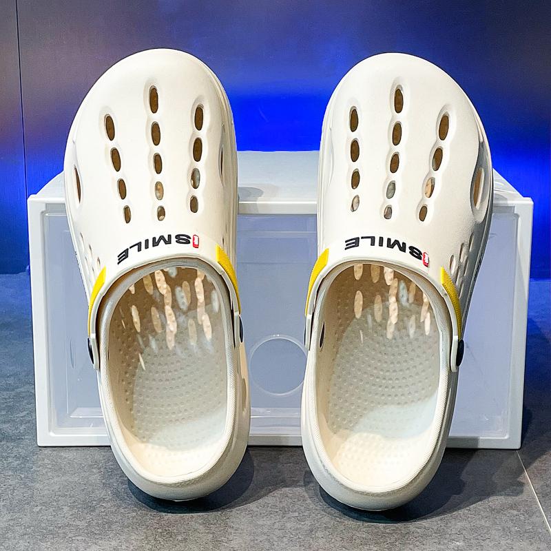 Mode Sommar Herrtofflor Mode Tjock Sula Hålskor EVA Tofflor Halkfria Utomhus Vattenskor Strand Dam Trädgård Träskor