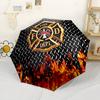 Firefighter Courage Honor Portable Automatic Umbrella Compact 8-Rib Lightweight Sturdy Construction for Outdoor Daily Use Compact Folding Umbrella