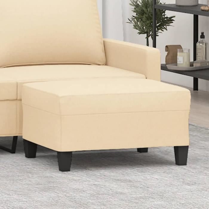 349349 vidaXL Repose-pied Crème 70x55x41 cm Tissu